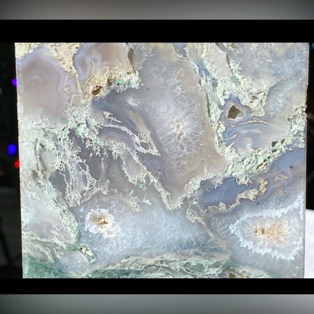 Natural Druzy Moss Agate Slab - Picture 6 of 11